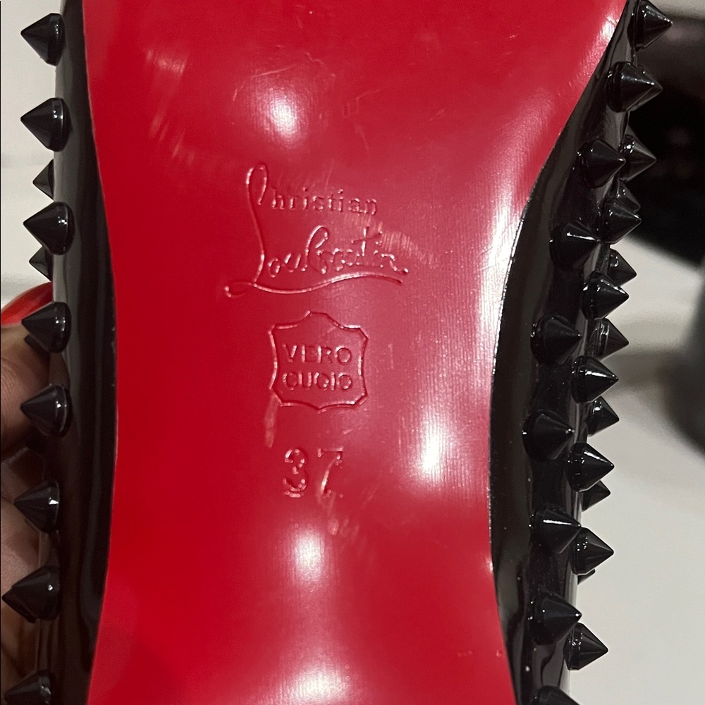 Christian Louboutin Black Studded Flats - Picture 3 of 4